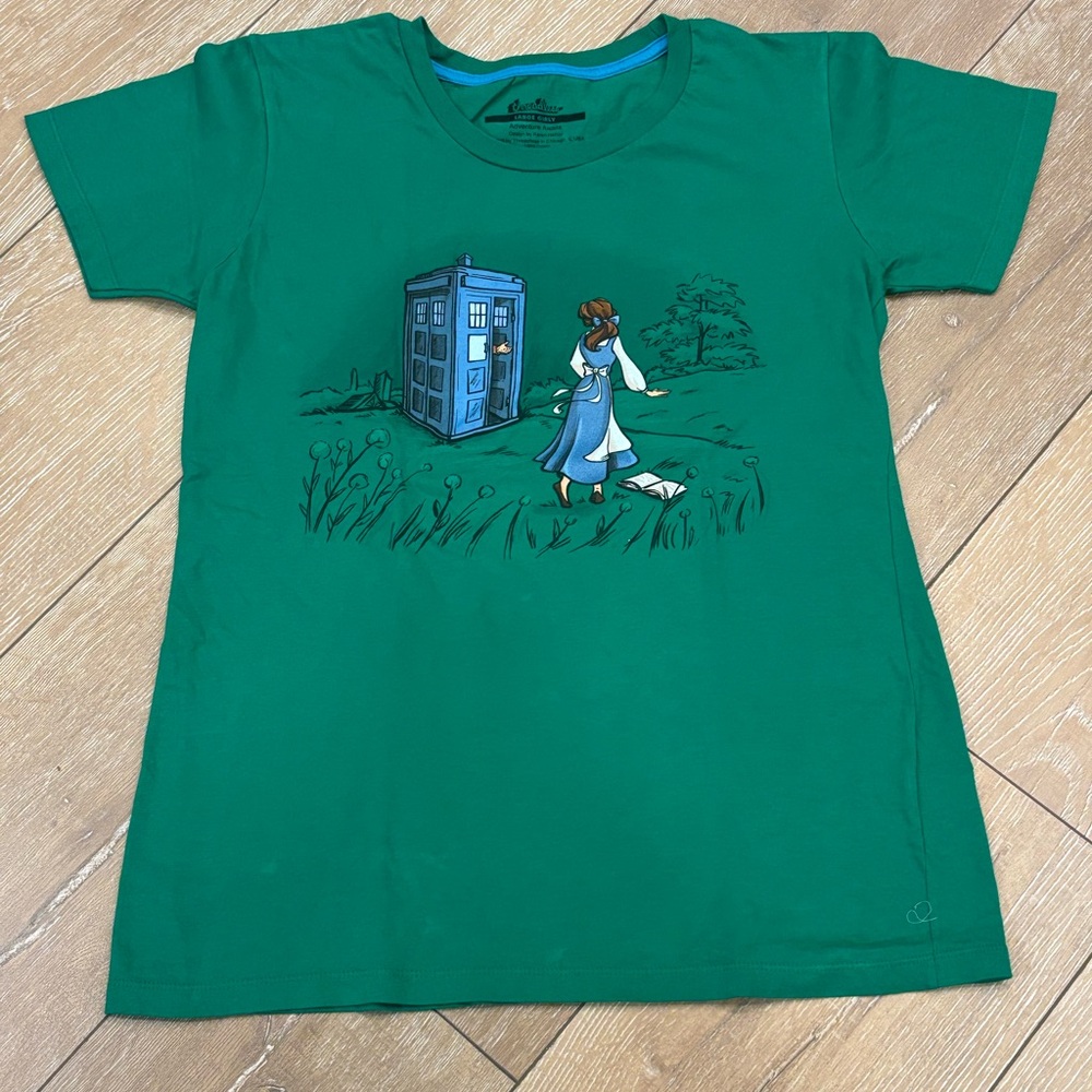 Threadless Karen Hallion Adventure Awaits Belle Doctor Who T-Shirt - Large